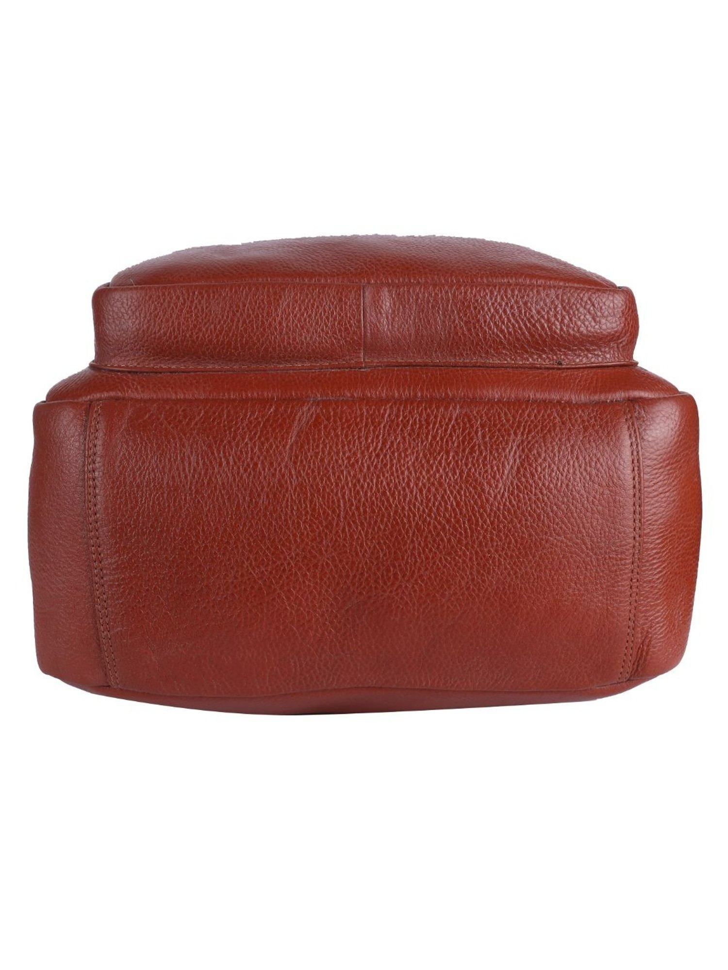 HiLEDER Tan Textured Medium Leather 11.5 inch Backpack