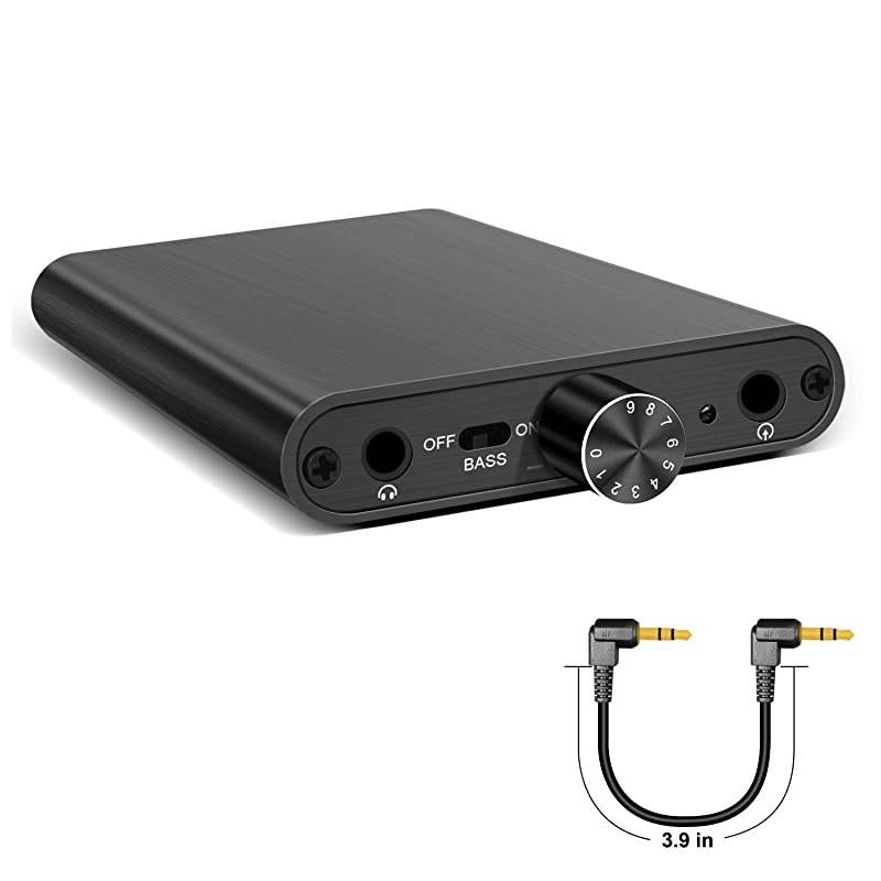 Headphone Amplifier Portable Headphone Amp 3.5mm Stereo Audio Input Out Buit-in Power Bank 3000mAh(3v) for iPhone6, iPod, iPad, MP3, MP4, Computer, etc.