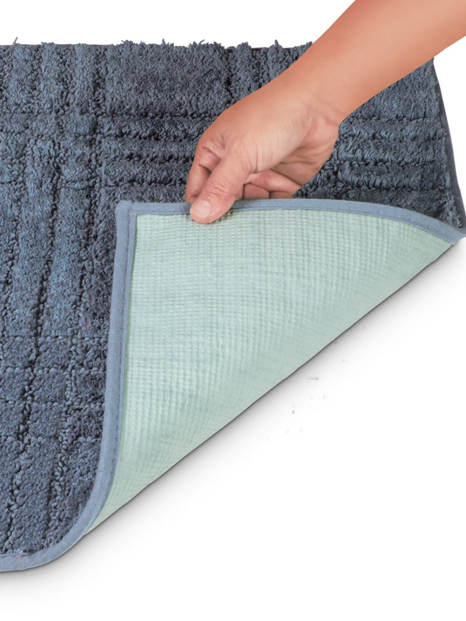 Freelance Grey Cotton Set of 1 Bath Mats and Rugs