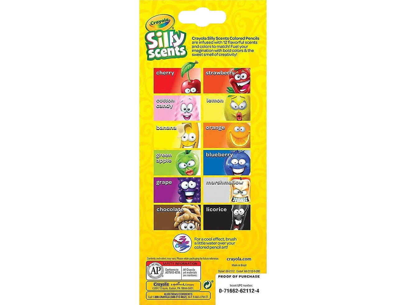 Crayola Silly Scents Scented Colored Pencils, Gift for Kids, 12ct, Assorted, 0.3 x 3.5 x 8.4 inches