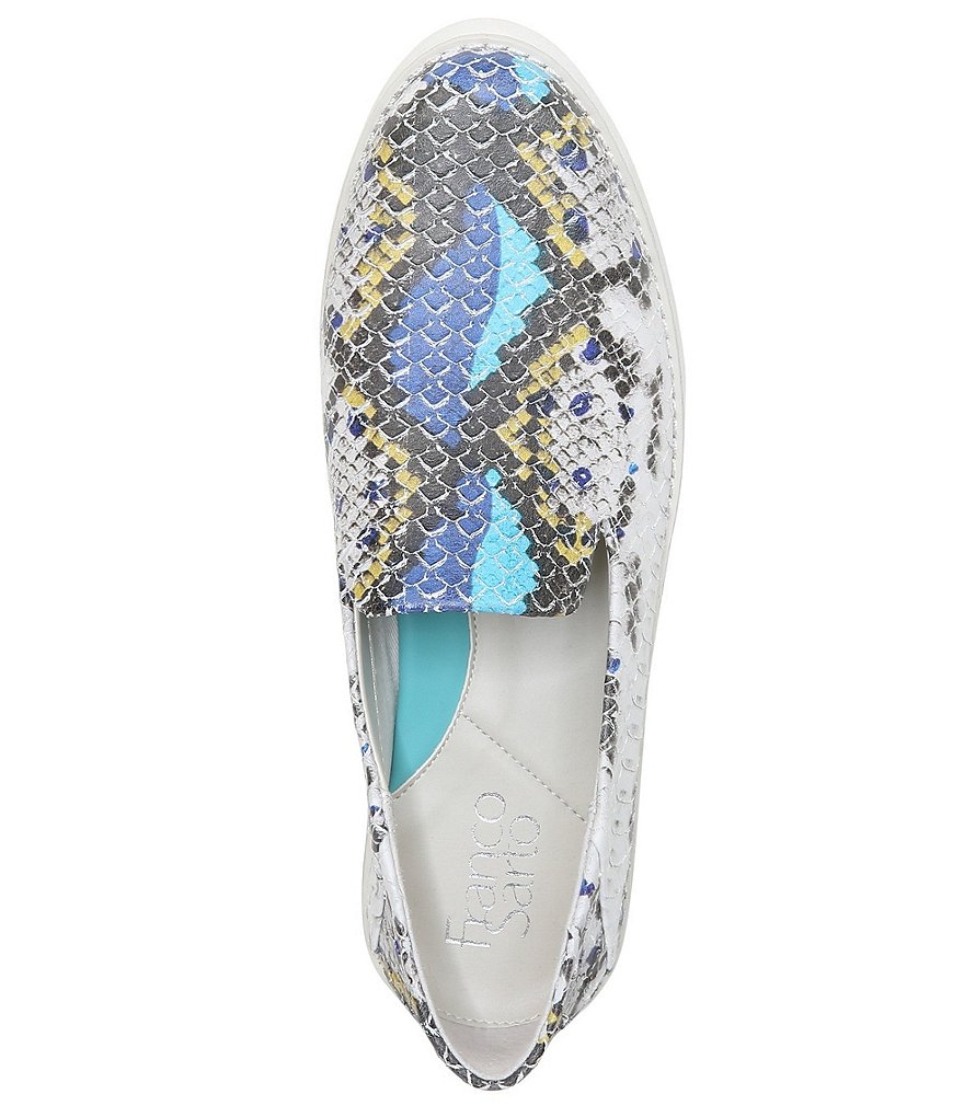 Franco Sarto Iconic2 Snake Print Leather Slip-On Platform Sneakers