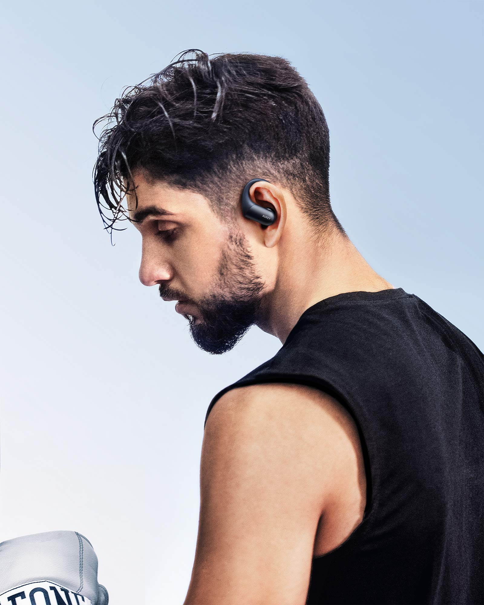 AUKEY True Wireless Earbuds Sports, Bluetooth Earbuds with Earhooks, Wireless & USB-C Charging, in-Ear Detection, aptX HiFi Sound & CVC 8.0 Mics, IPX8 Waterproof, 35H Playtime for Running, Workouts