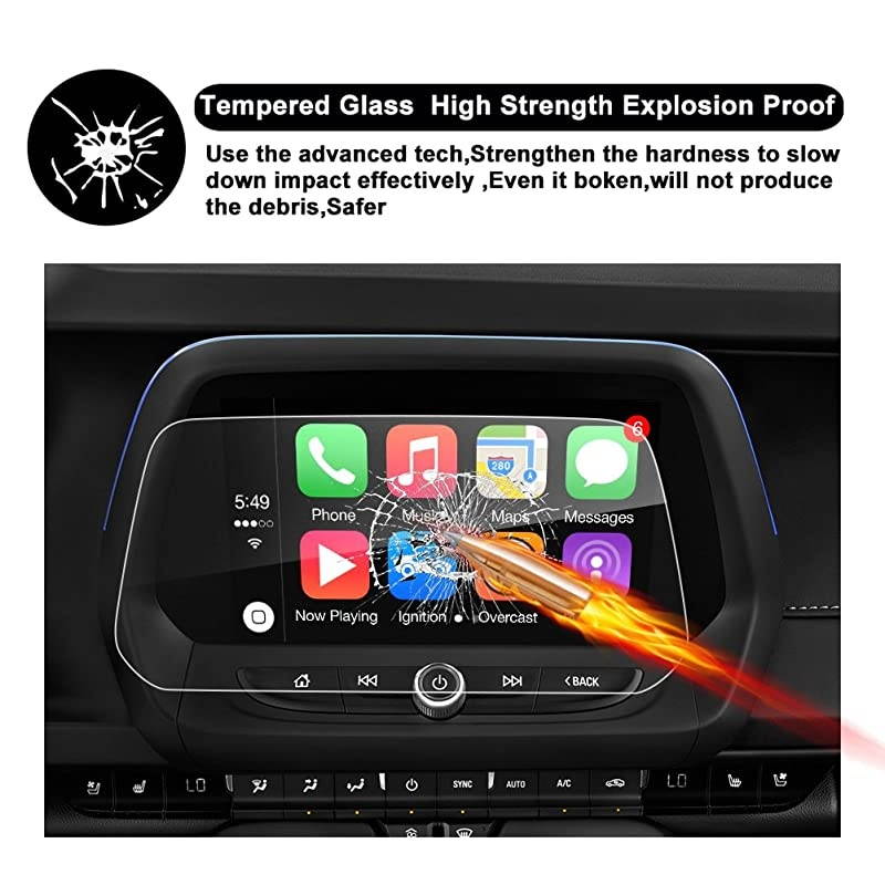2017 2018 Chevrolet Camaro MyLink Car Navigation Protective Film Clear Tempered Glass HD and Protect your Eyes 2017 2018 Chevy Camaro 8