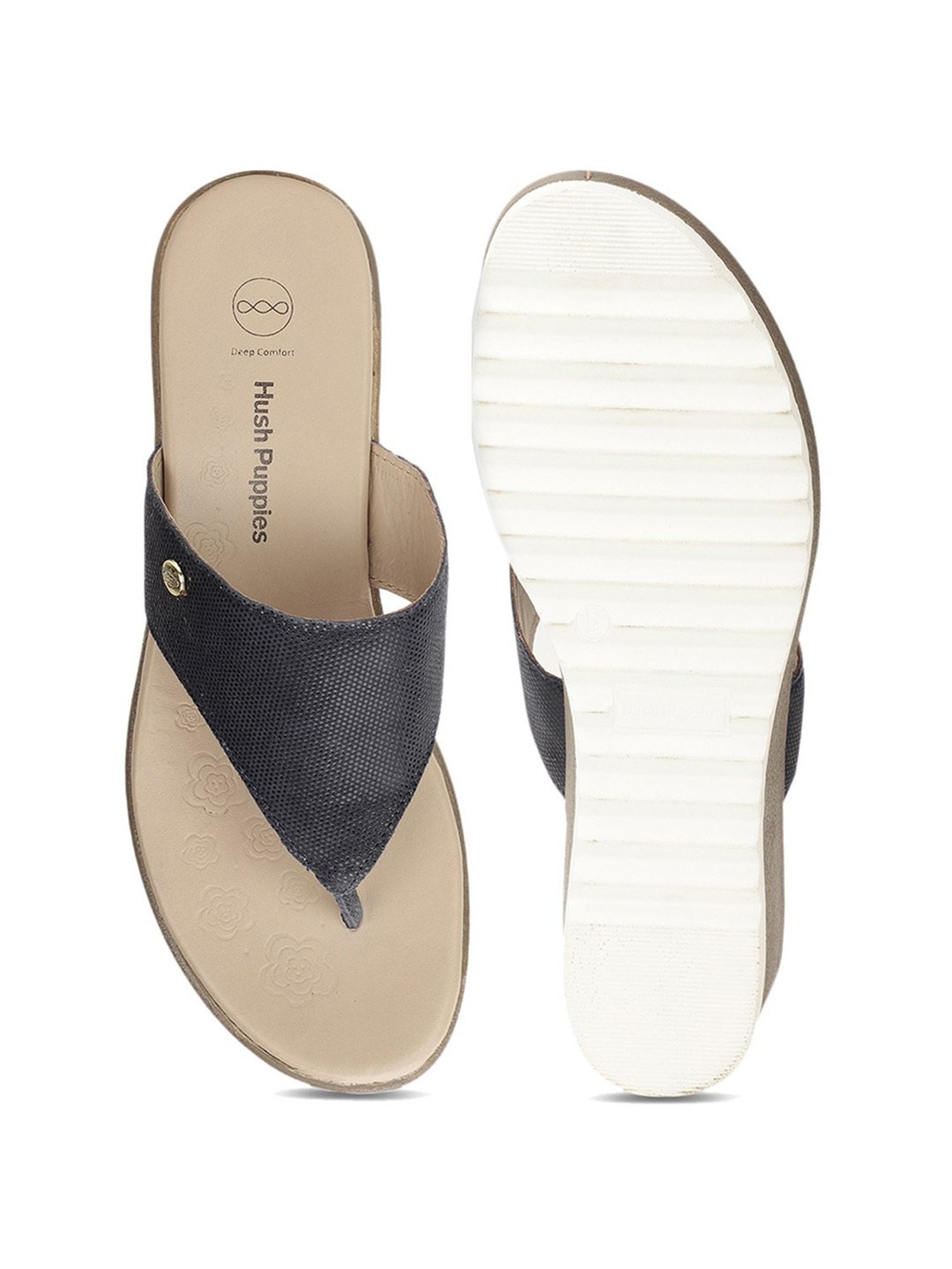 Hush Puppies by Bata Women's Navy Thong Wedges