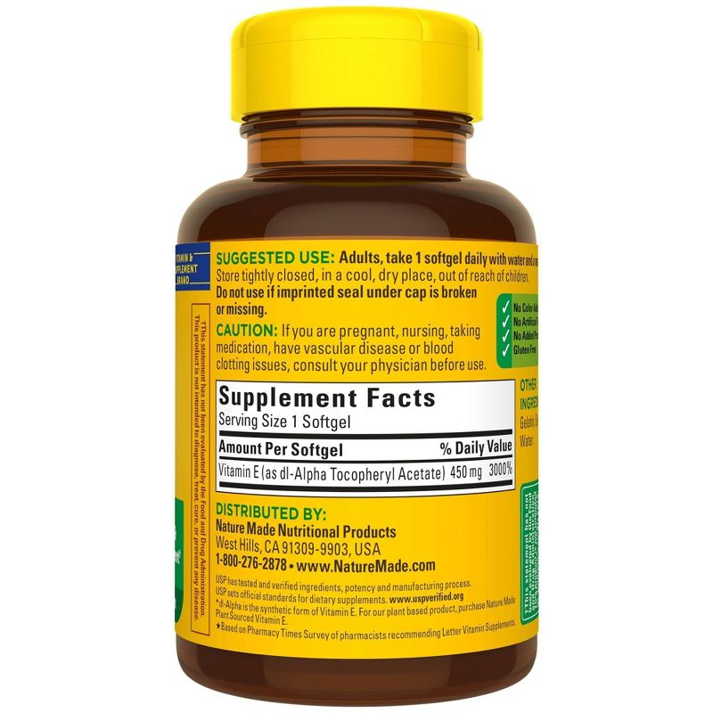 Nature Made Vitamin E 450 mg (1000 IU) dl - Alpha Softgels - 60ct