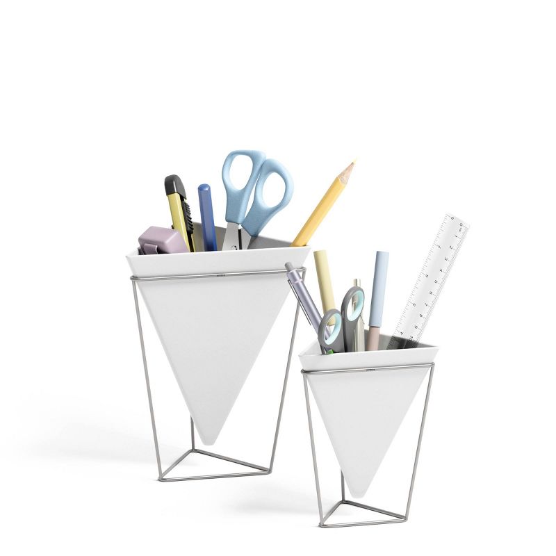 Set of 2 Trigg Tabletop Vessels White/Nickel - Umbra