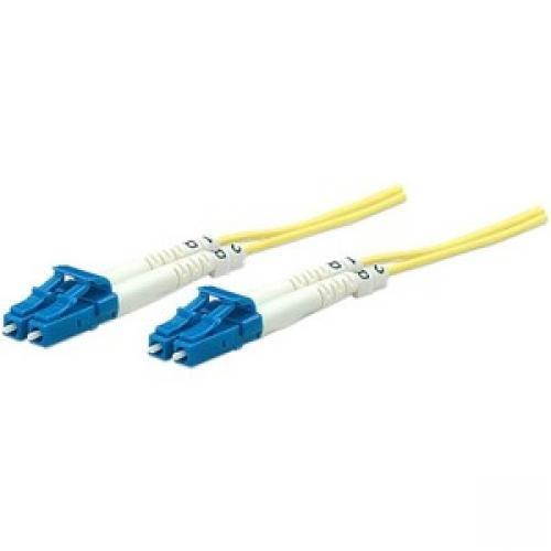 Intellinet Network Solutions Fiber Optic Patch Cable, LC/LC, OS2, 9/125, Single-Mode, Duplex, Yellow, 7 ft (2 m)