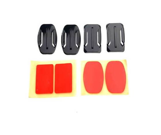 2 Flat Mounts + 2 Curved Mounts with Adhesive Pads Set for Camera GoPro Hero 3+ 3 2 1 - Black GP09
