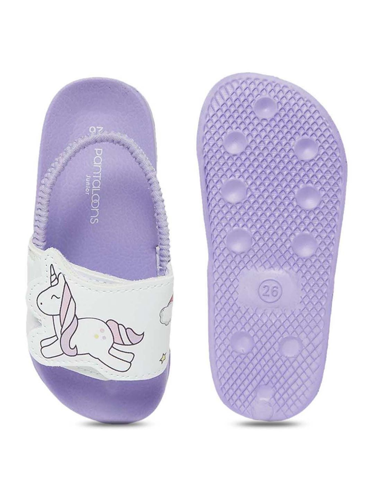 Pantaloons Junior White & Blue Back Strap Sandals