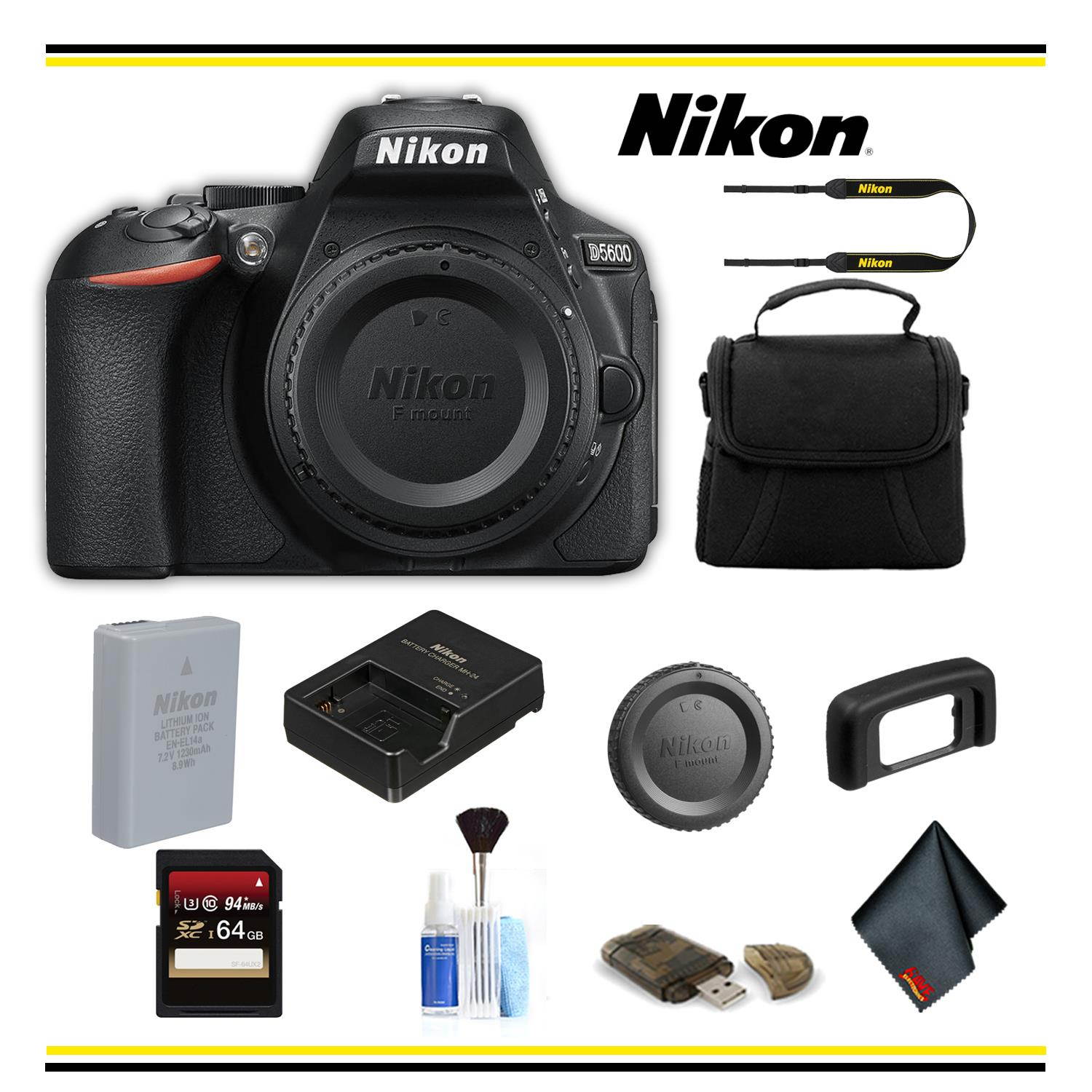 Nikon D5600 DSLR Camera Starter Bundle - (Intl Model)