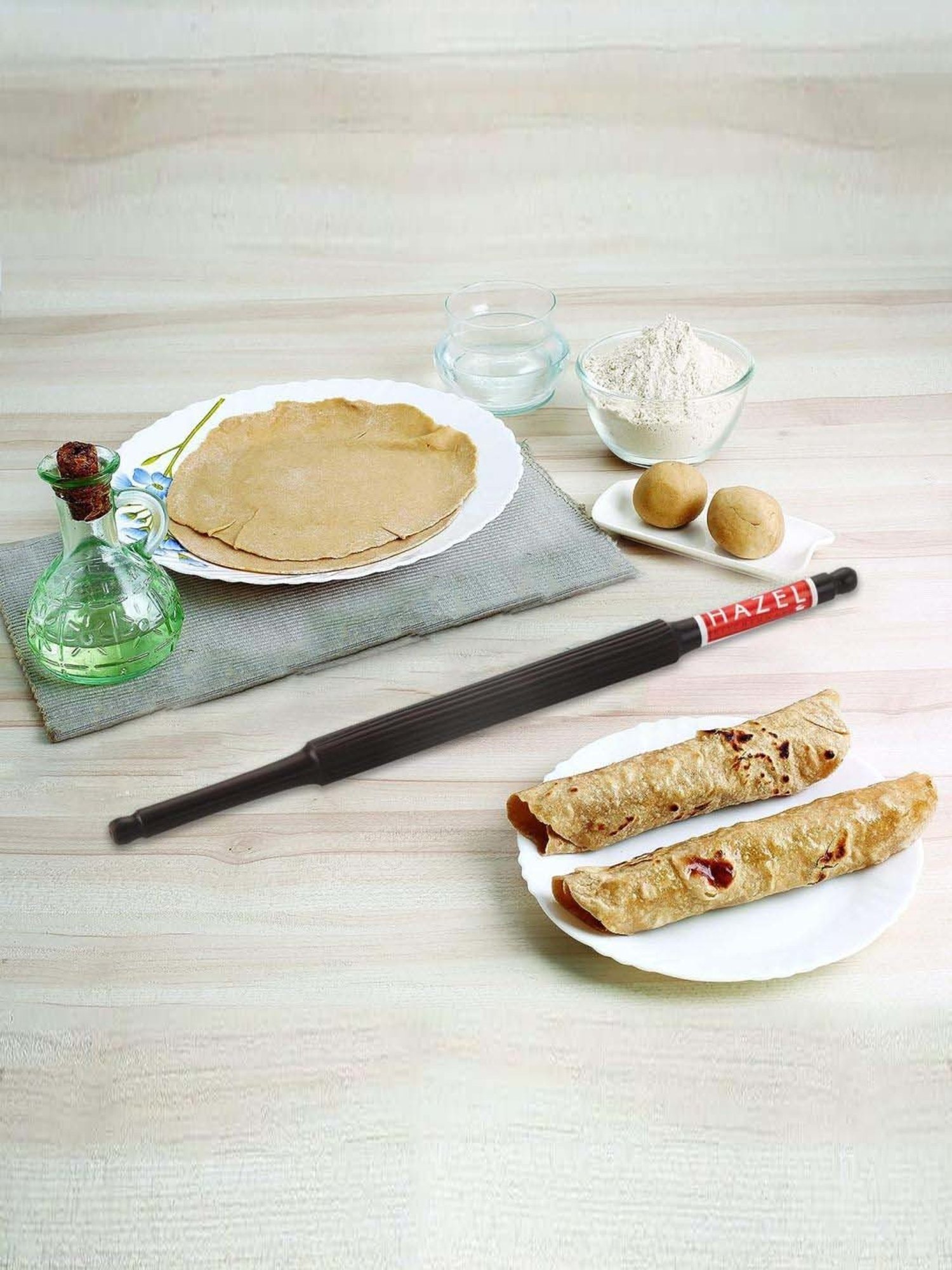 HAZEL Dark Brown Sheesham Belan Rolling Pin for Roti