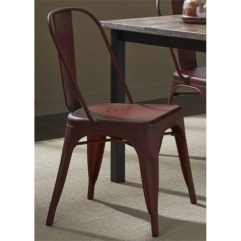 Bow Back Side Chair in Red - Liberty Furniture