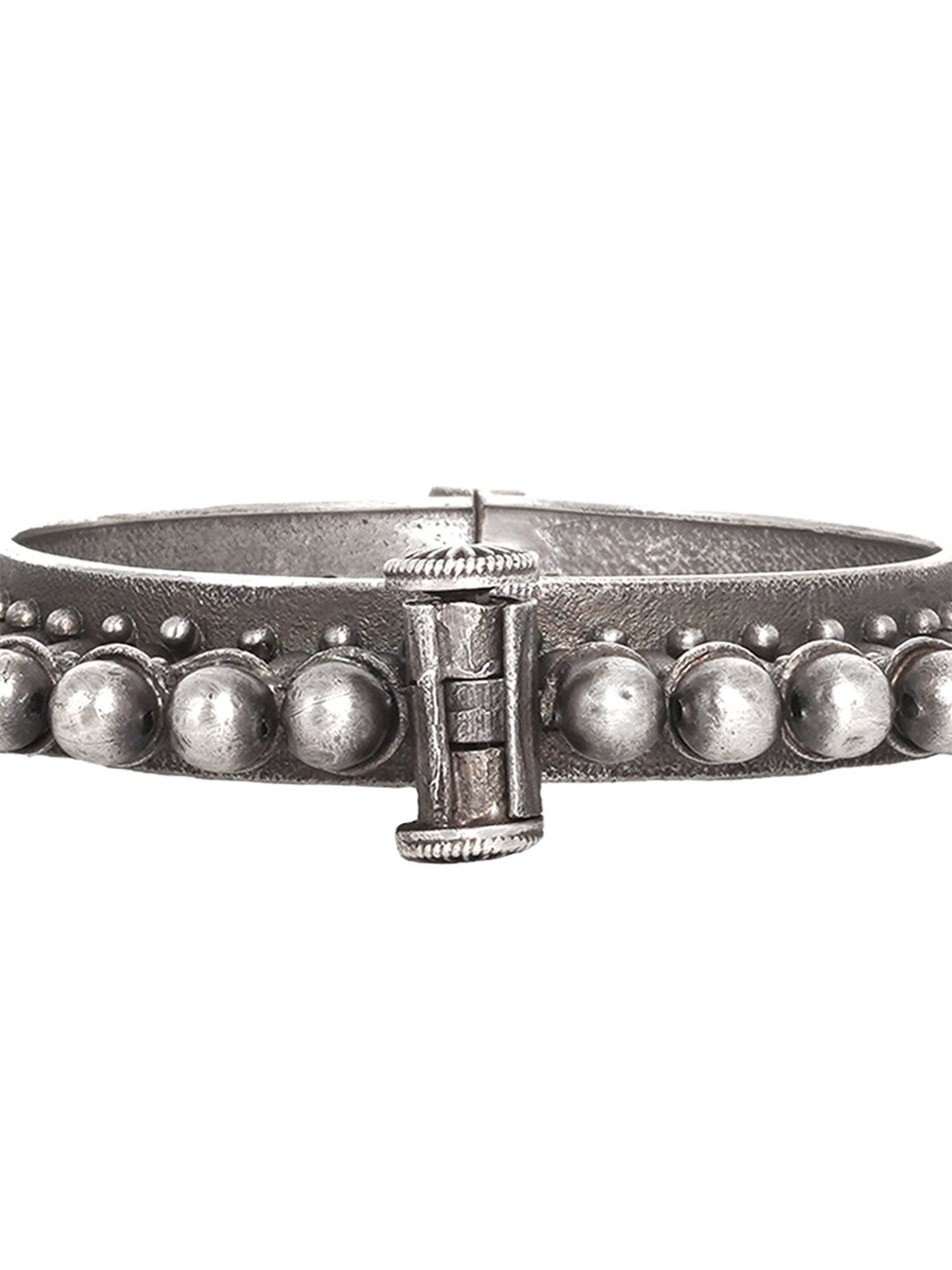 Teejh Ethnic  Jeni Silver Oxidized Bangle for Women