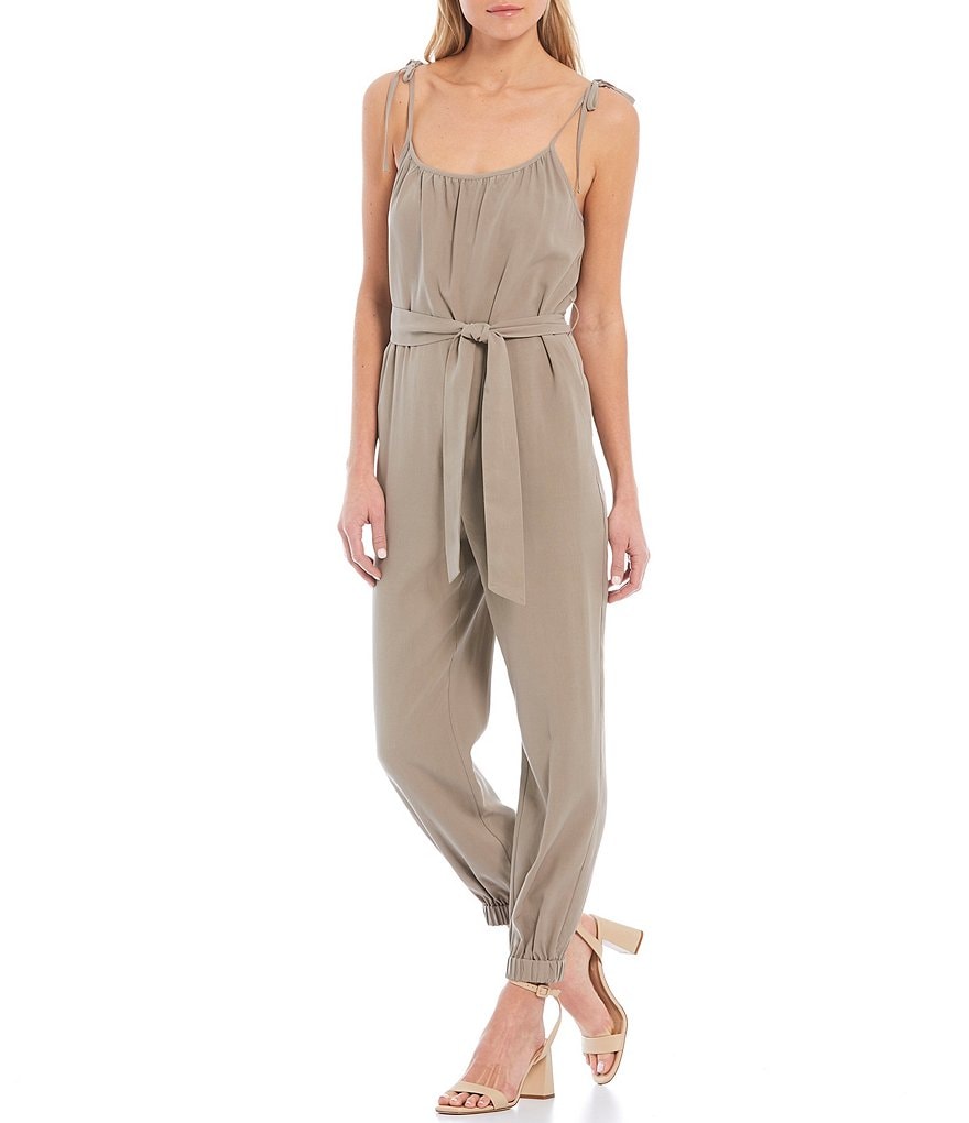 Tahari ASL Sequin Long Sleeve Crepe Jumpsuit