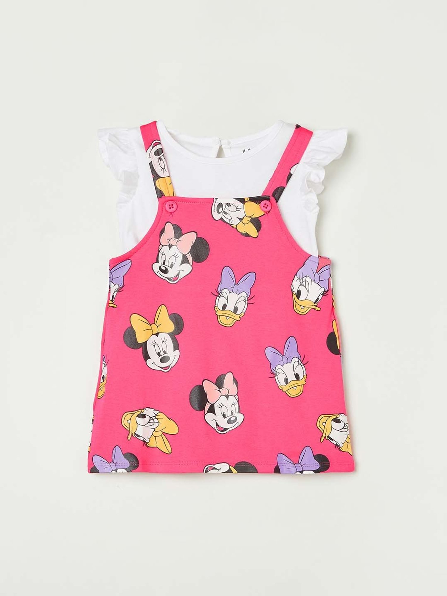 Juniors by Lifestyle Pink & White Cotton Printed Dress Set