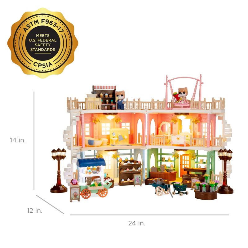Best Choice Products Deluxe Cottage Dollhouse Mansion Pretend Toy Playset w/ 225 Accessories  and Tiny Critters for Kids