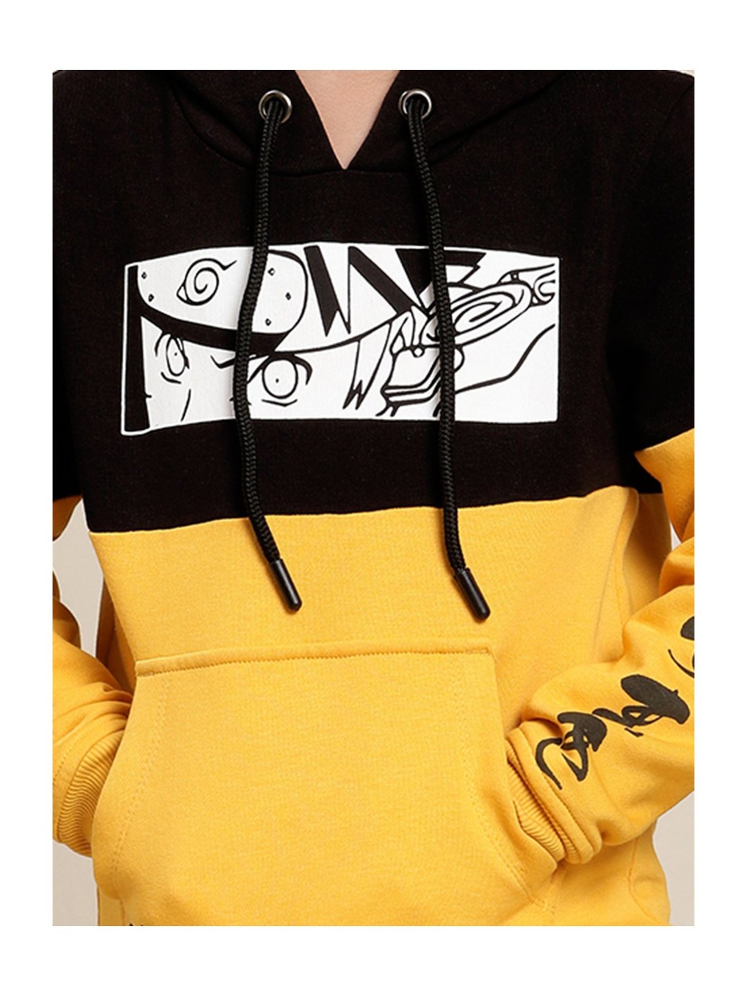 Kidsville Naruto Printed Yellow Hoodie For Boys