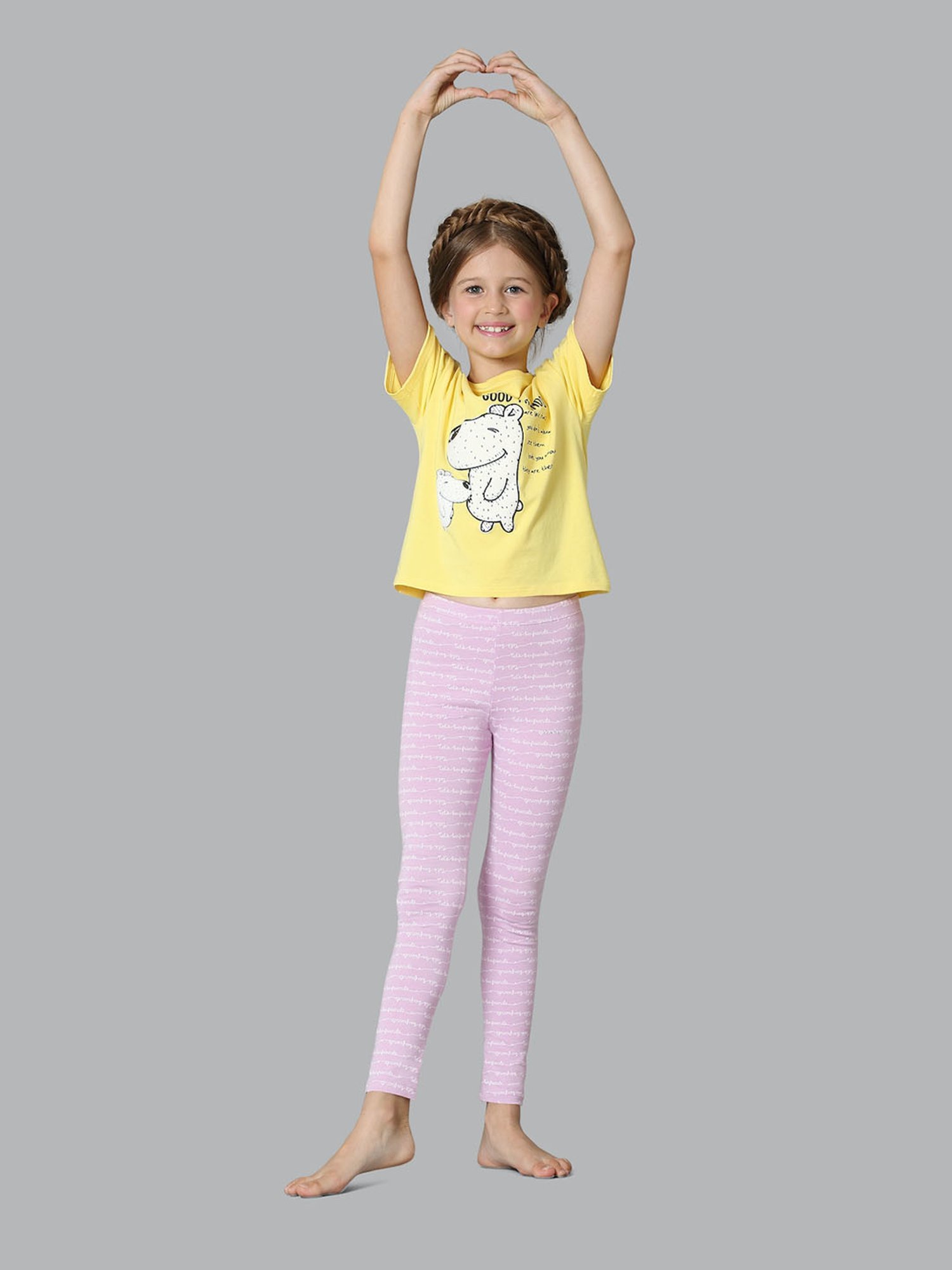Pantaloons Junior Pink Cotton Embellished Leggings