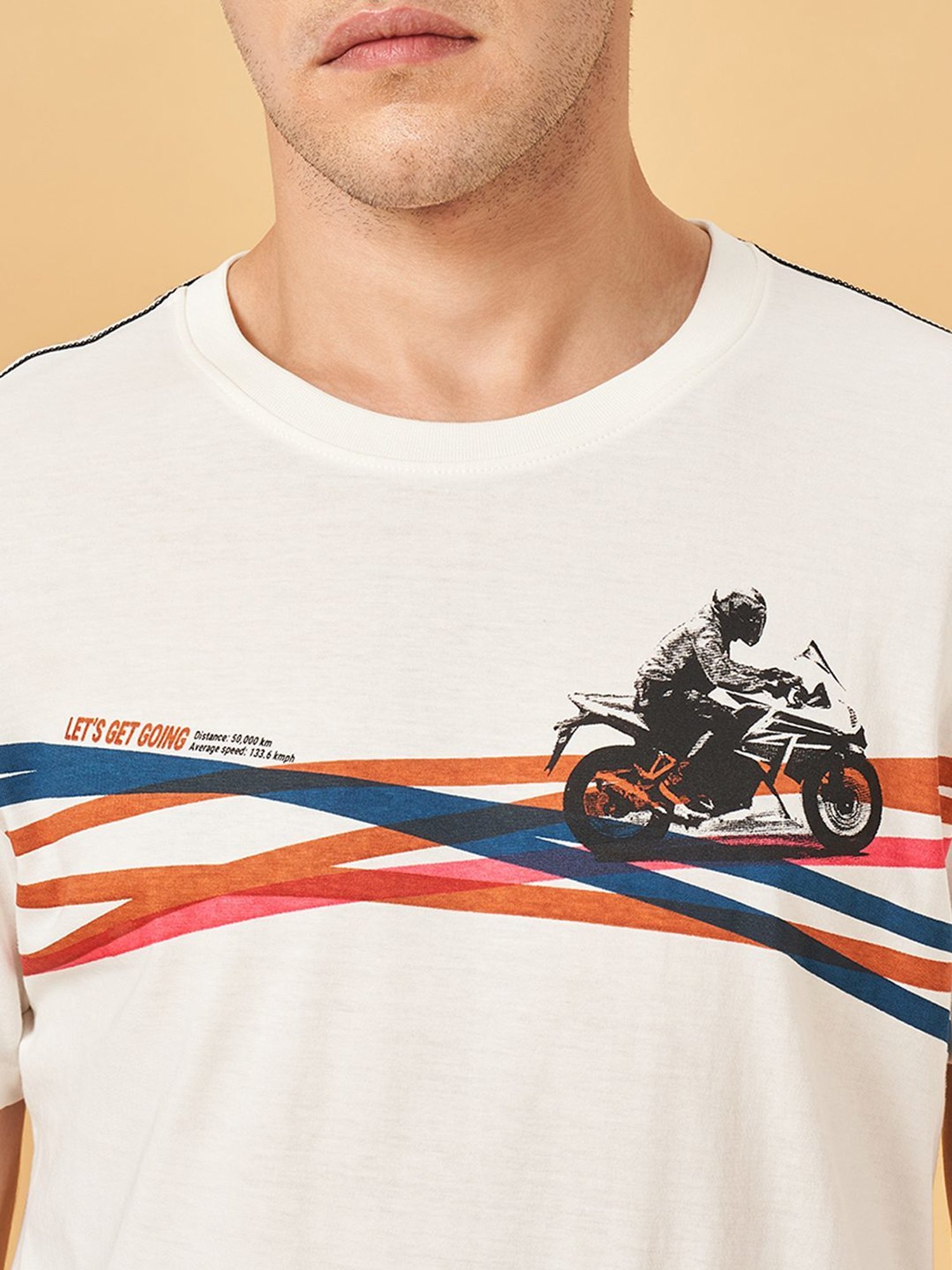 Sf Jeans By Pantaloons Off White Slim Fit T-Shirt