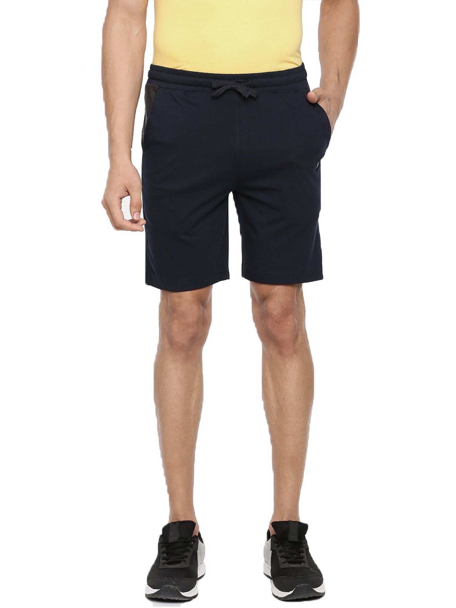 Dollar Navy Cotton Regular Fit Colour Block Shorts