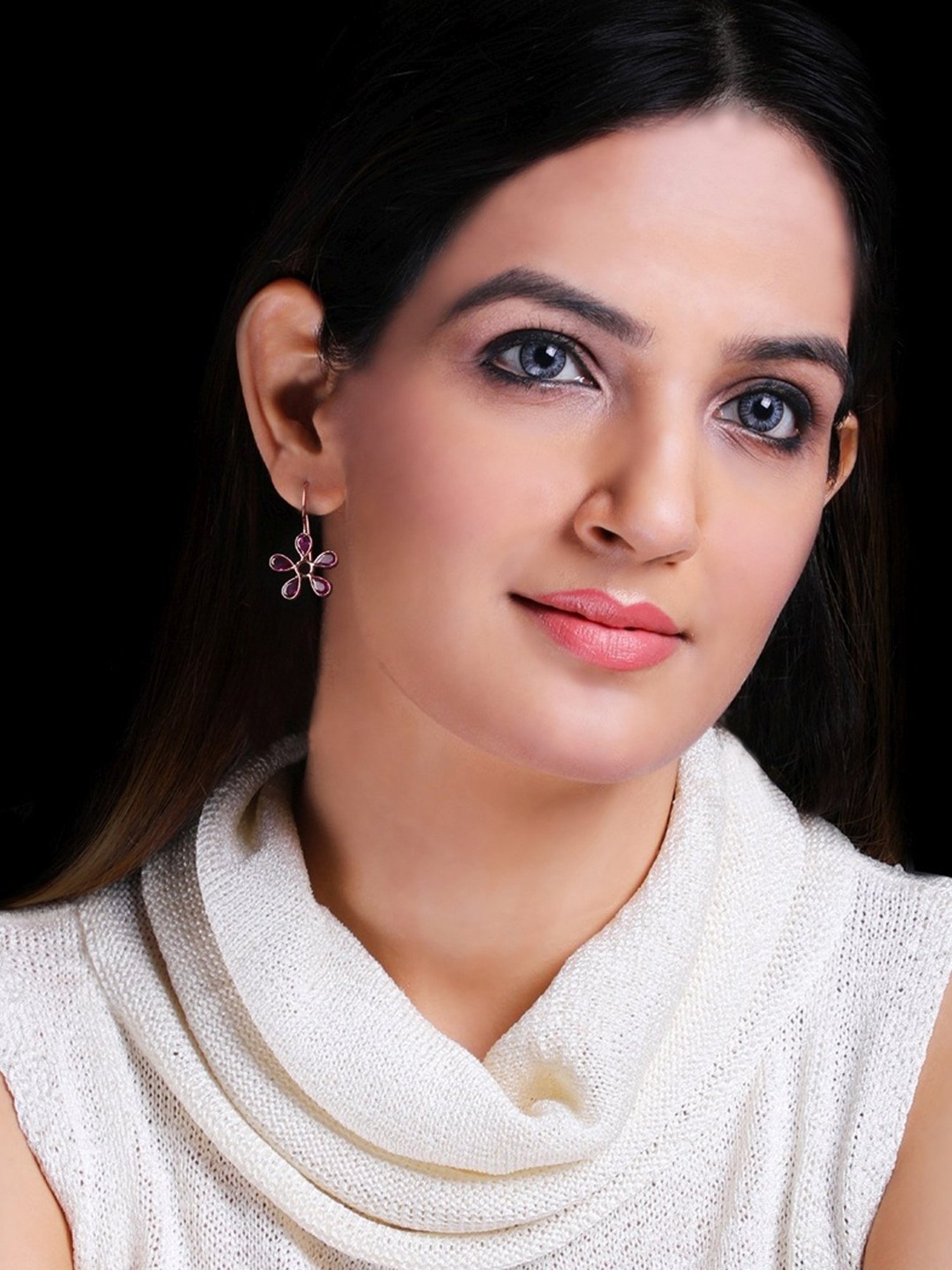 GIVA 92.5 Sterling Silver Golden Cherry Blossom Earrings for Women