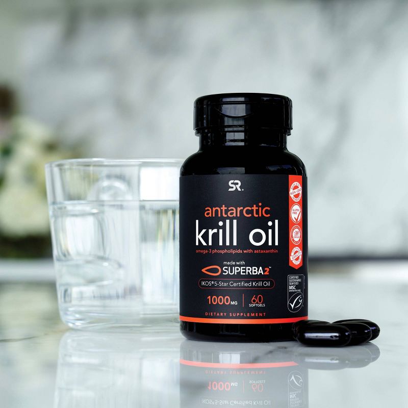 Sports Research 1000mg Antarctic Krill Oil Softgels - 60ct