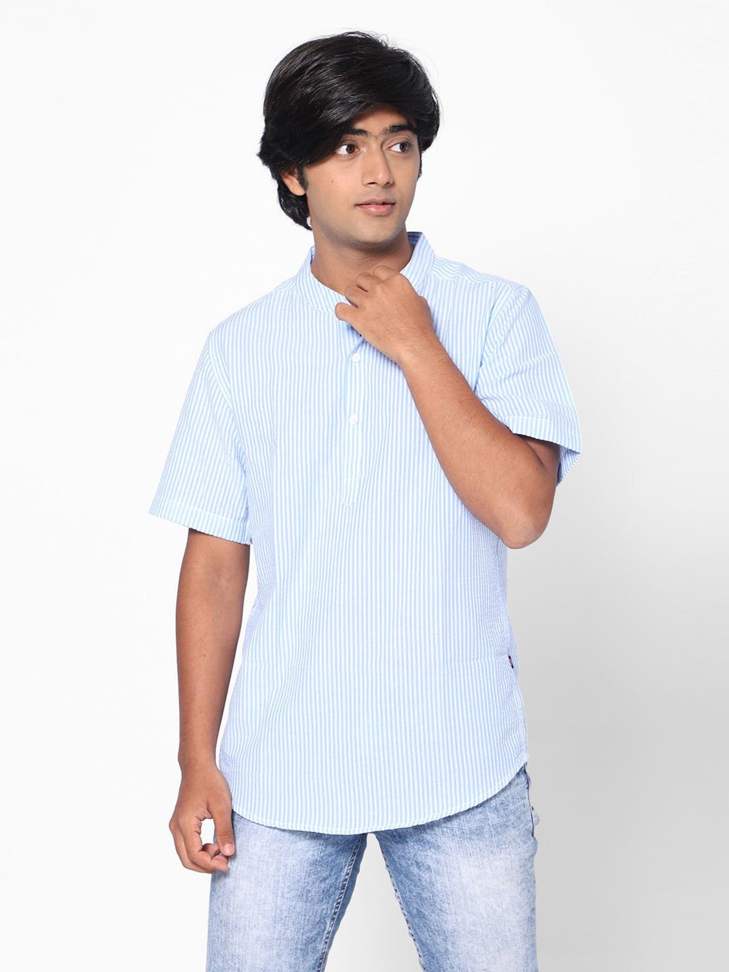 TeenTrums Boys Blue Striped Shirt