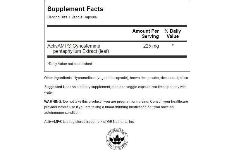 Swanson Activamp Amp-K Stimulator 225 mg 60 Veggie Capsules.