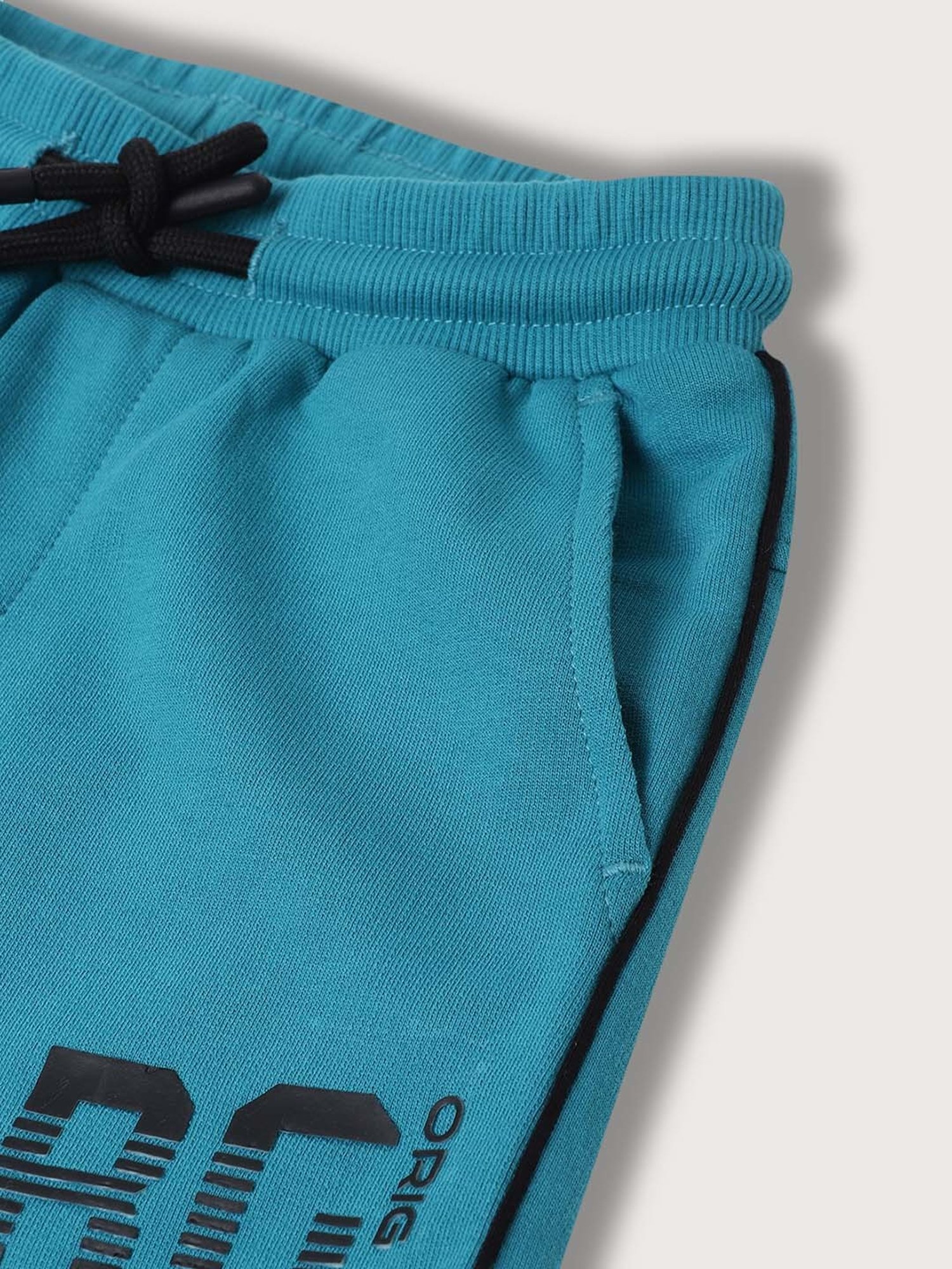 Blue Giraffe Kids Teal Blue Cotton Printed Shorts