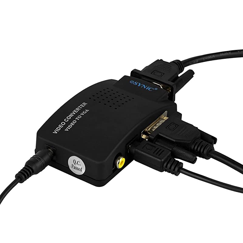 RCA Composite AV SVideo to VGA Converter Box CCTV DVR PC Laptop to TV Projector VGA Input to VGA Output Video Converter Adapter