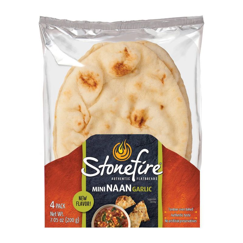 Stonefire Garlic Mini Naan - 4ct