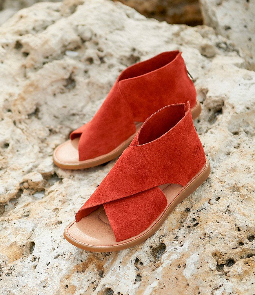 Born Iwa Criss Cross Banded Suede Sandals