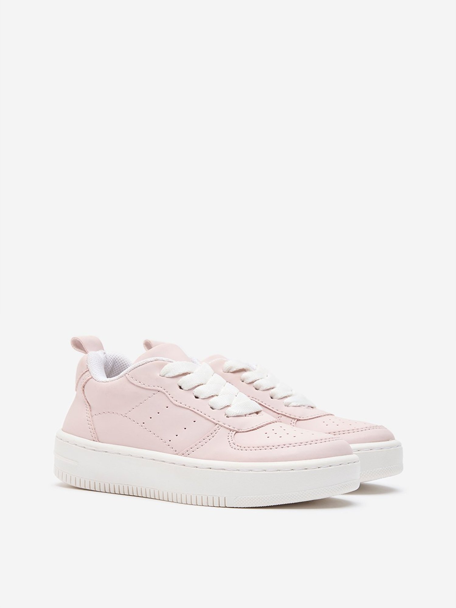 Yellow by Westside Light Pink Monotone Lace-Up Sneakers
