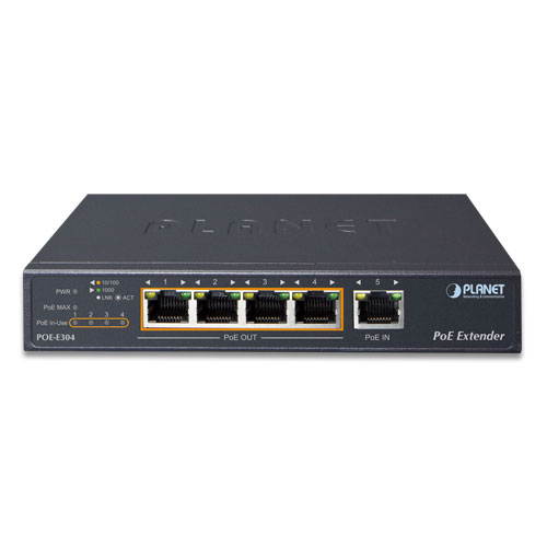 Planet POE-E304 1-Port Ultra PoE to 4-Port 802.3af/at Gigabit PoE Extender