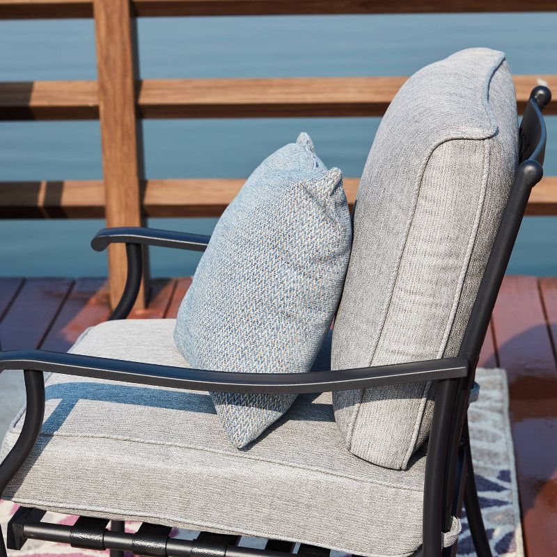 5pc Patio Steel Patio Seating Sets Gray - Lokatse