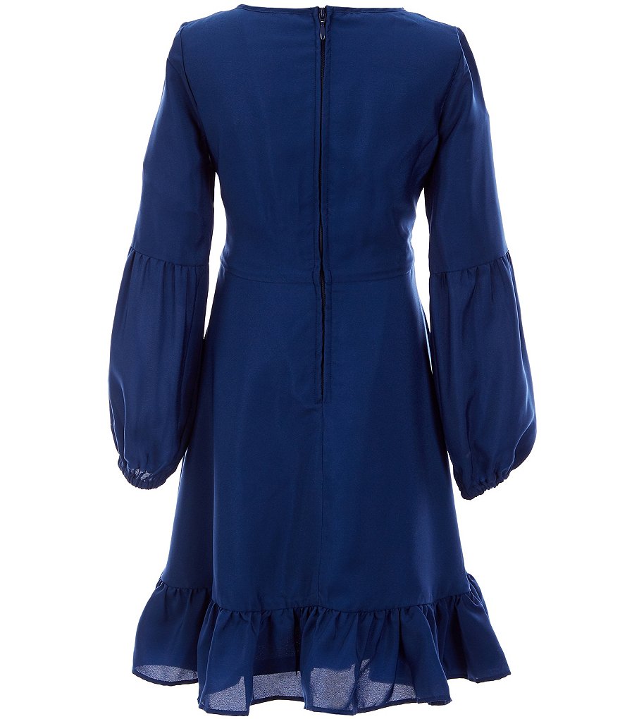 Us Angels Big Girls 7-16 Chiffon Keyhole Detail Tulip-Hem A-Line Dress