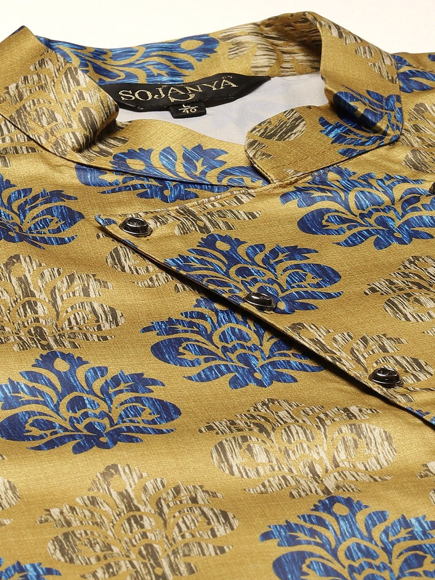 Sojanya Maroon Regular Fit Printed Kurta Set With Jacket