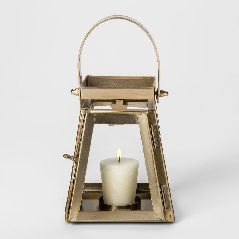 5" x 4.3" Decorative Lantern Candle Holder Brass - Smith & Hawken™