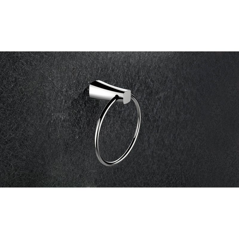 3.74" Brass Constructed Rust Resistant Towel Ring Chrome - American Imaginations