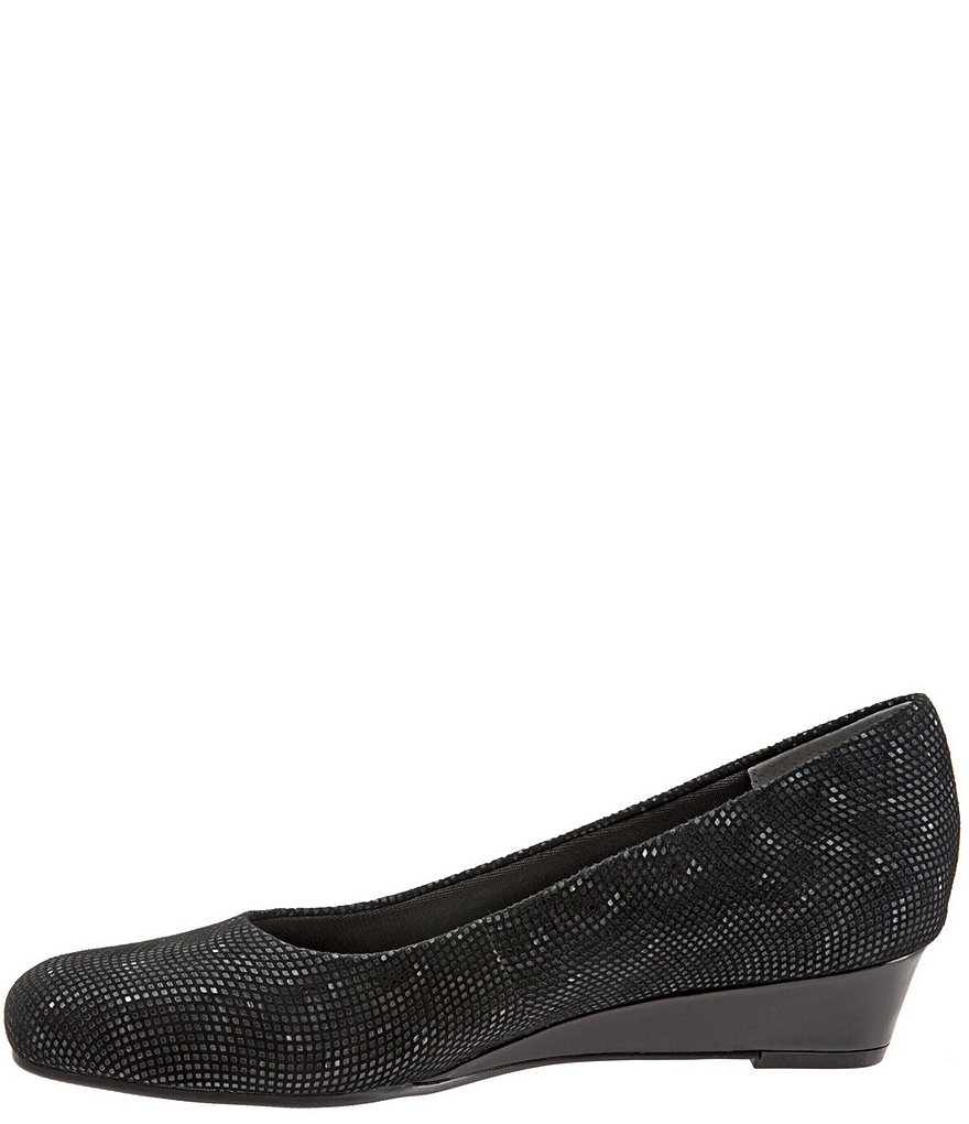 Trotters Lauren Patent Suede Leather Wedges