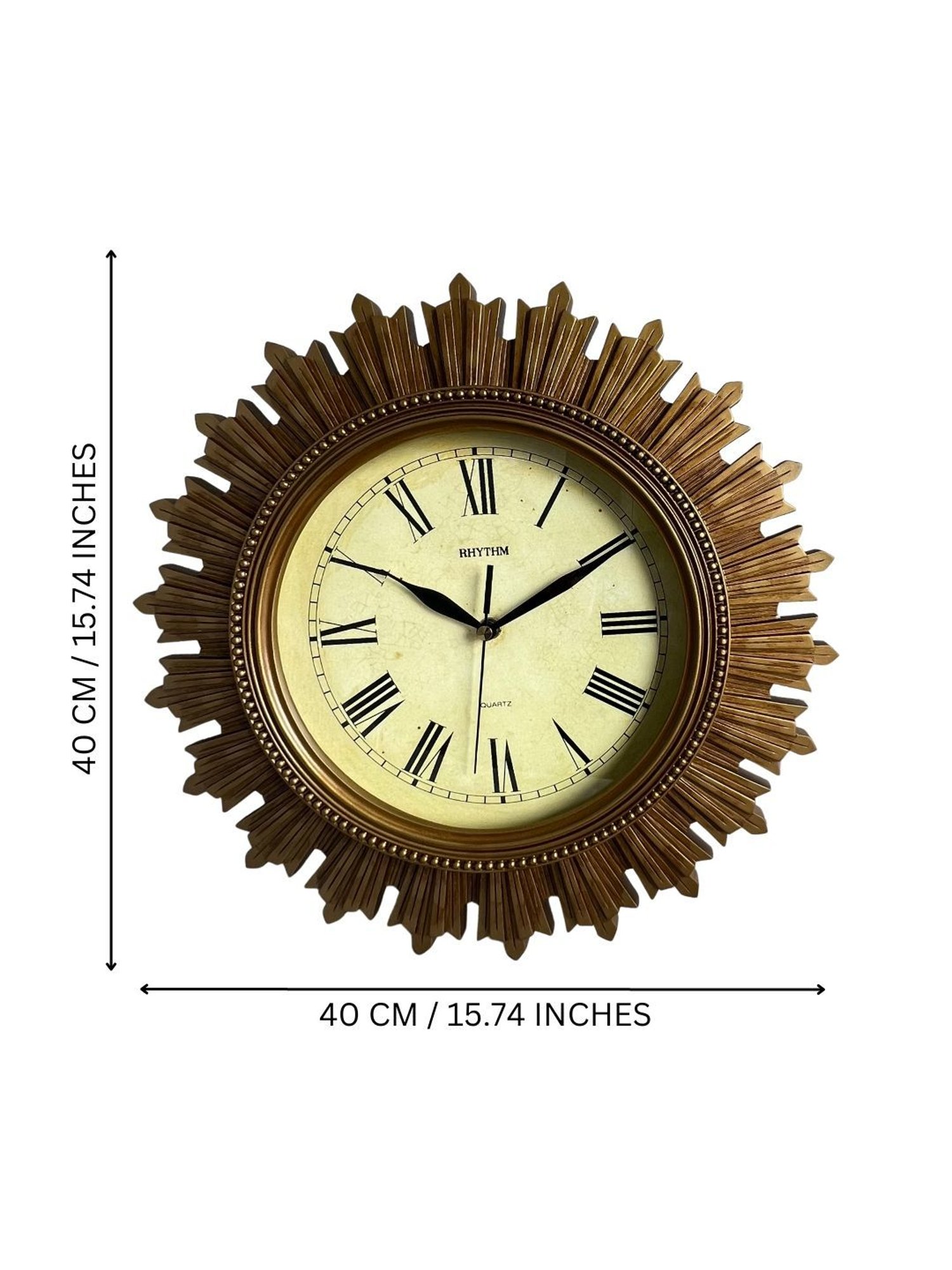RHYTHM Round Brown Resin Wall Clock