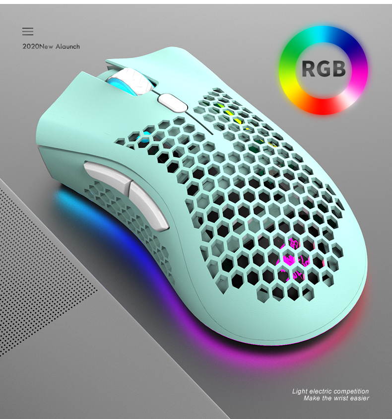 X3 E-sport Wireless Mouse RGB Dual Mode Gaming Mechanical Macro Computer Notebook Mouse Ultralight Honeycomb Shell Mouse