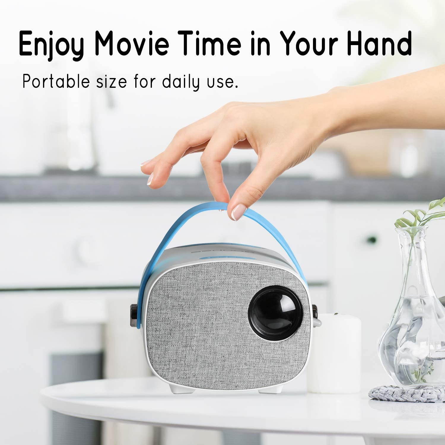 Mini Projector, GooDee YG230 Video Projector, LED Portable Home Theater Projector 1080P Supported, Compatible with PS4, PC via HDMI, VGA, TF, AV and USB, for Kids