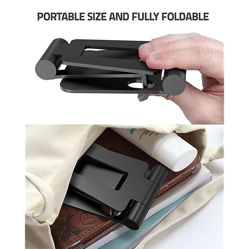 A4 Cell Phone Stand Fully Foldable Adjustable Desktop Phone Holder Cradle Dock Compatible with Phone 11 Pro Xs Xs Max Xr X 8 iPad Mini Nintendo Switch Tablets 710 All Phones