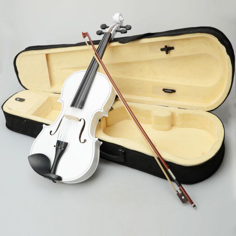 New 16 Inch High Quality Basswood Acoustic Viola with Case Rosin Bow White Color