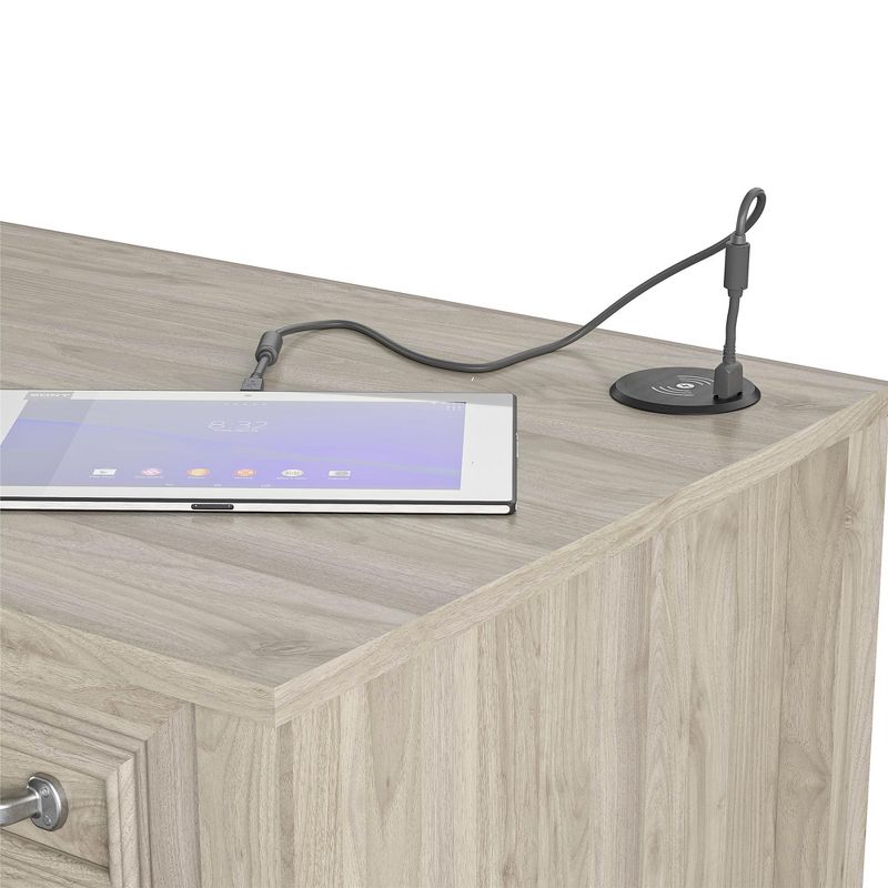 Sierra Ridge Levi Single Pedestal Kids' Desk, Light Walnut