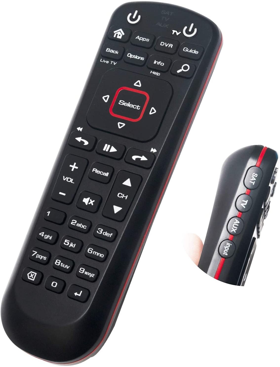 New Network 52.0 Replacement Remote Control Compatible with Dish Network with 3 Modes SAT TV AUX