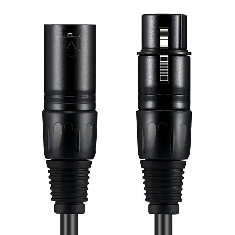 6 Feet XLR Cable 6ft Microphone Cable Male to Female XLR Patch Cables Mic Cord for Audio Pack of 6, Black