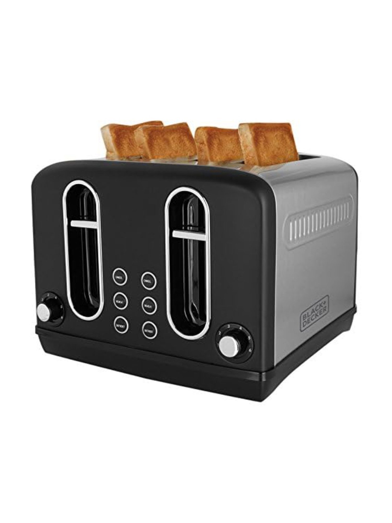 Black+Decker BXT00401IN Pop up Toaster 2300W with Stainless Steel Housing (Black)