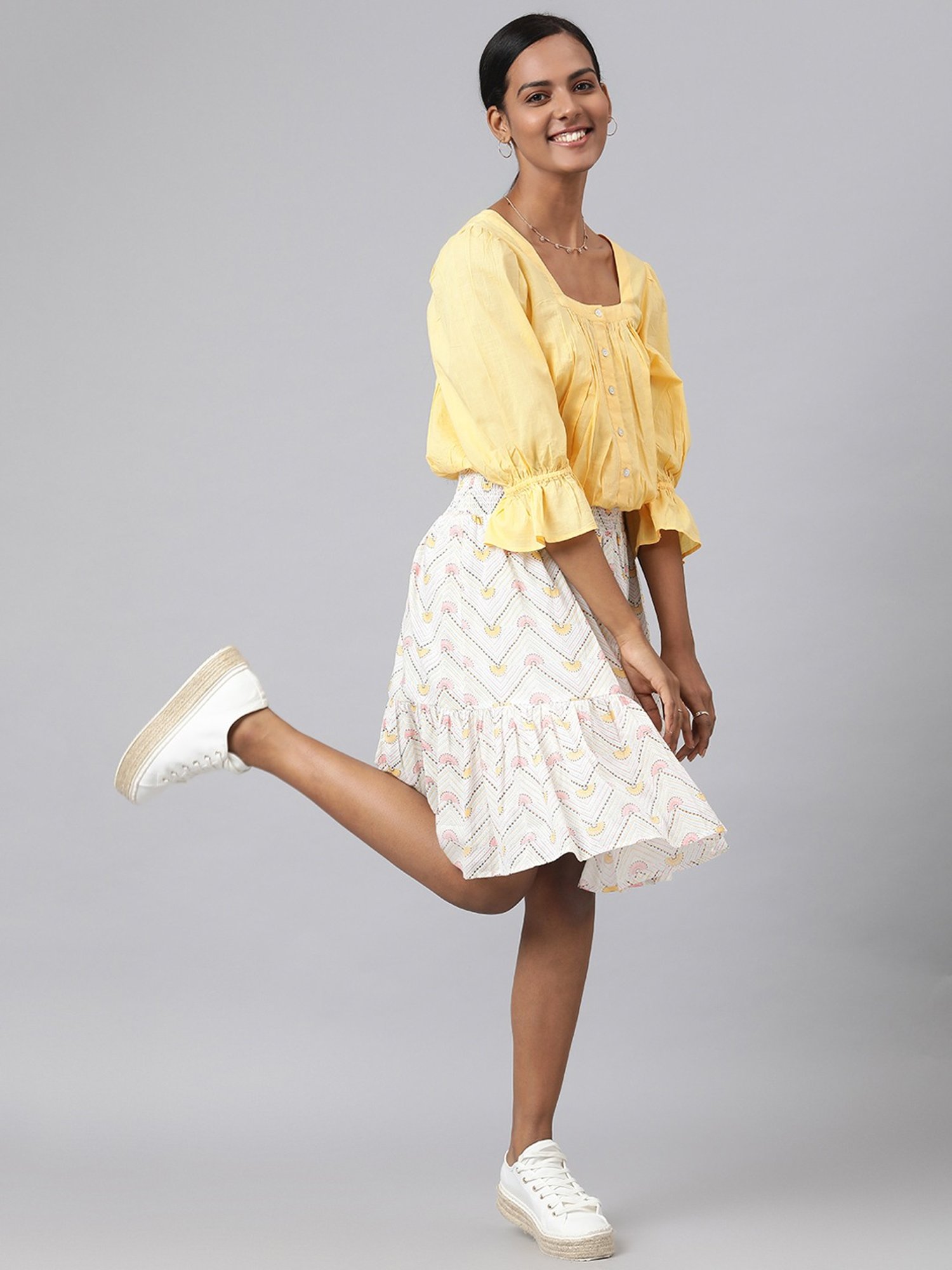 Fabindia Yellow Cotton Top